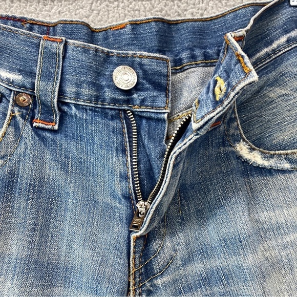 True Religion Jeans Mens Sz 31x33 (34.5x31) Billy Flap Pocket Distressed Ripped - Picture 3 of 16